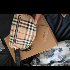 Burberry fanny pack with matching sneakers